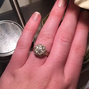 costume ring, huge diamond ball